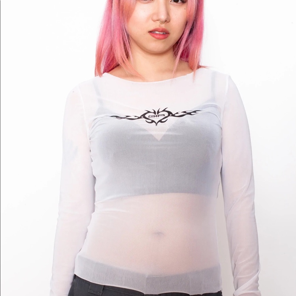 I.AM.GIA Mesh Heart Tattoo Top